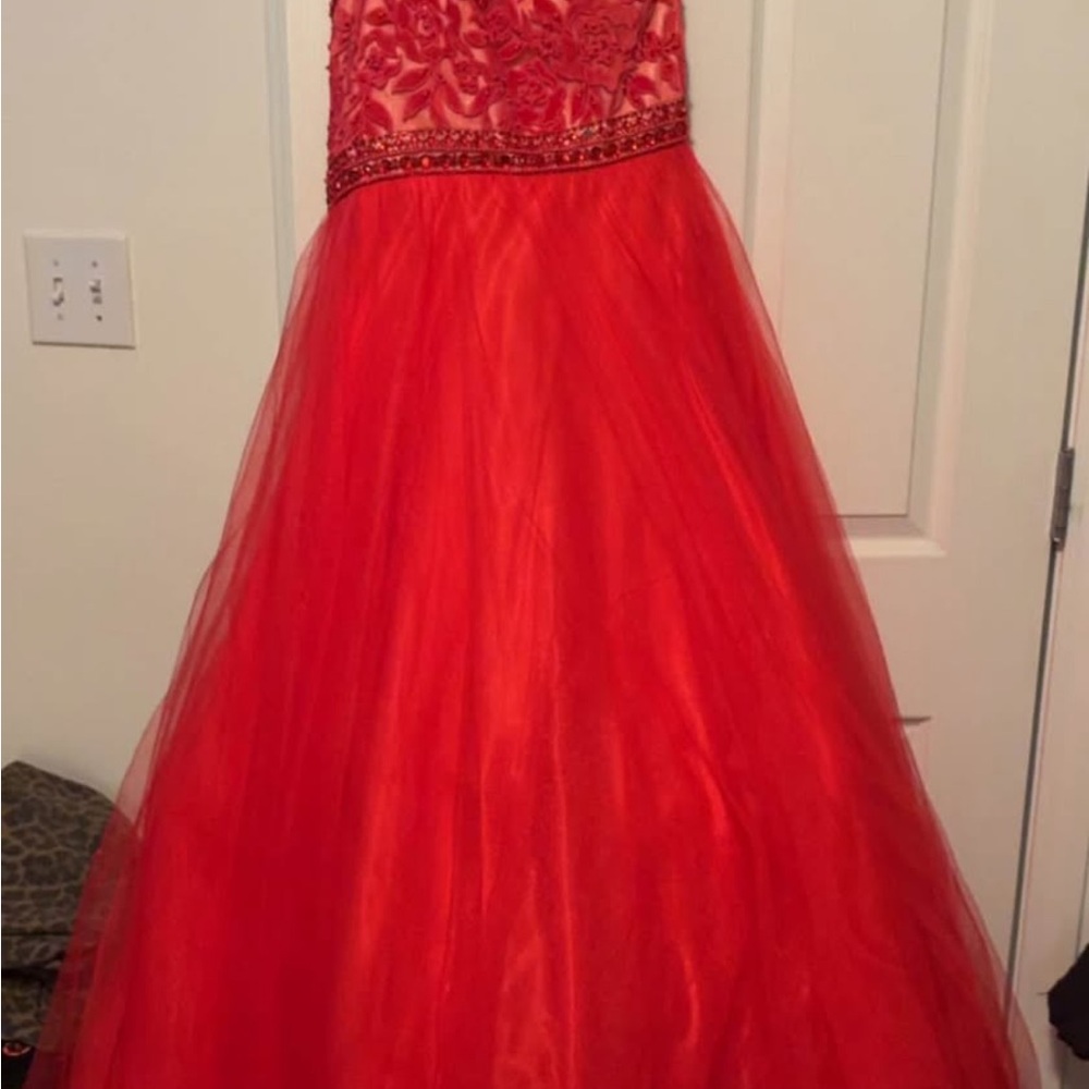 Elegant Red Pageant Dress